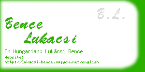 bence lukacsi business card